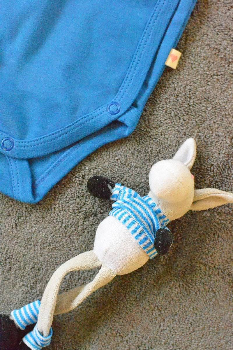 Blue Unisex Full Sleeve Kimono Onesie In Organic Cotton | Verified Sustainable by Brown Living™