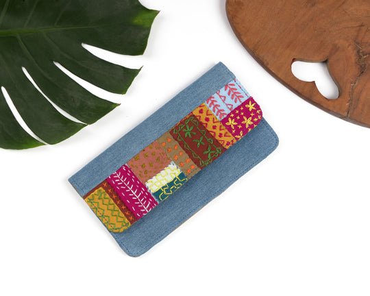 Blush Sashiko Wallet – Womens Accessories on Brown Living™. SKU: UMW - SASHI - W - 05. Img 1.