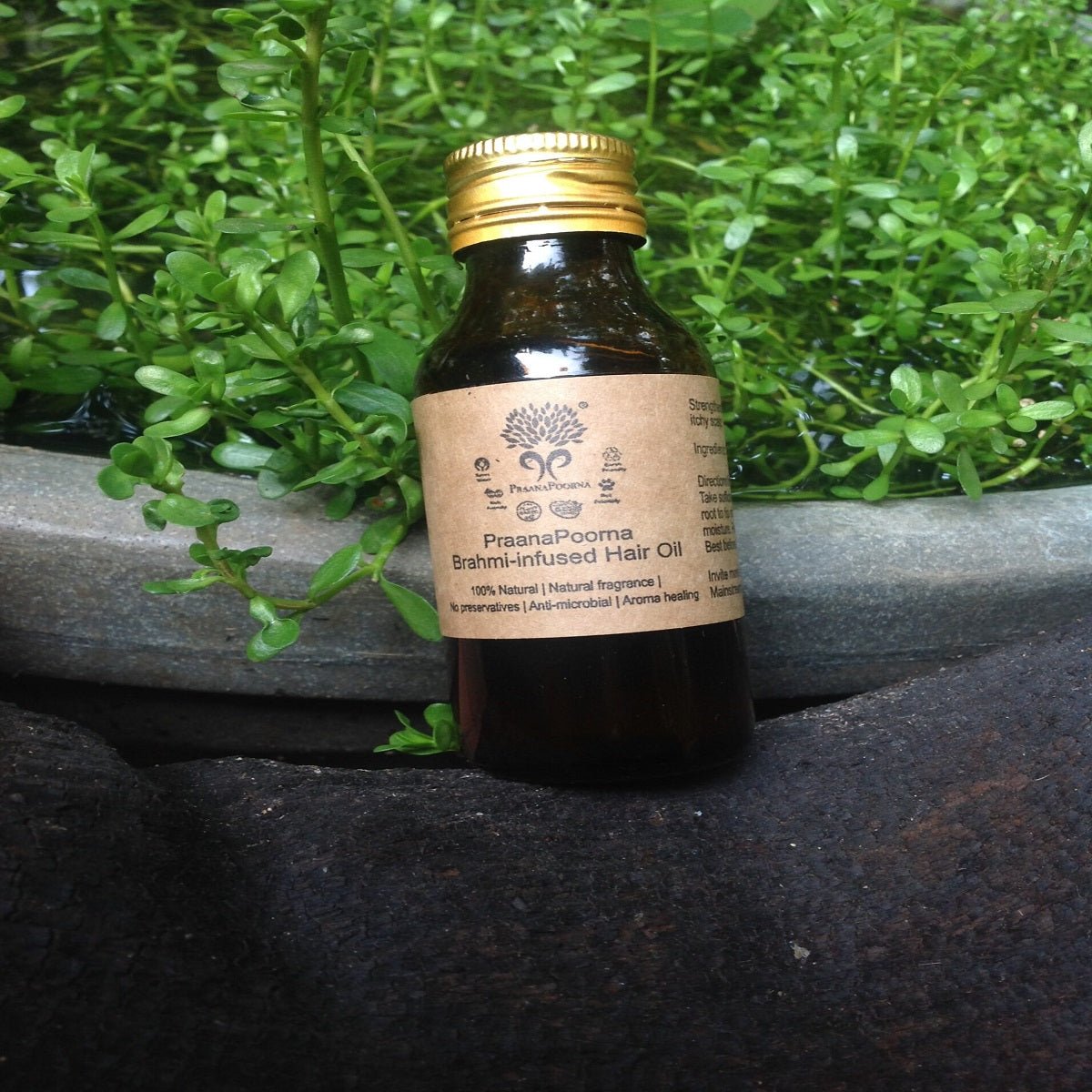 Brahmi Infused Hair Oil - 50 ml – Face Oil on Brown Living™. SKU: ARH_18. Img 4.