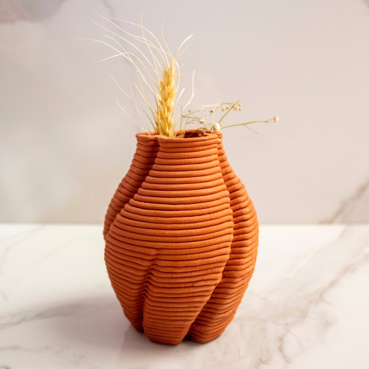 Brown and Twisted Teracotta Vase Vol. 1 – Vases on Brown Living™. SKU: TTT0102. Img 1.