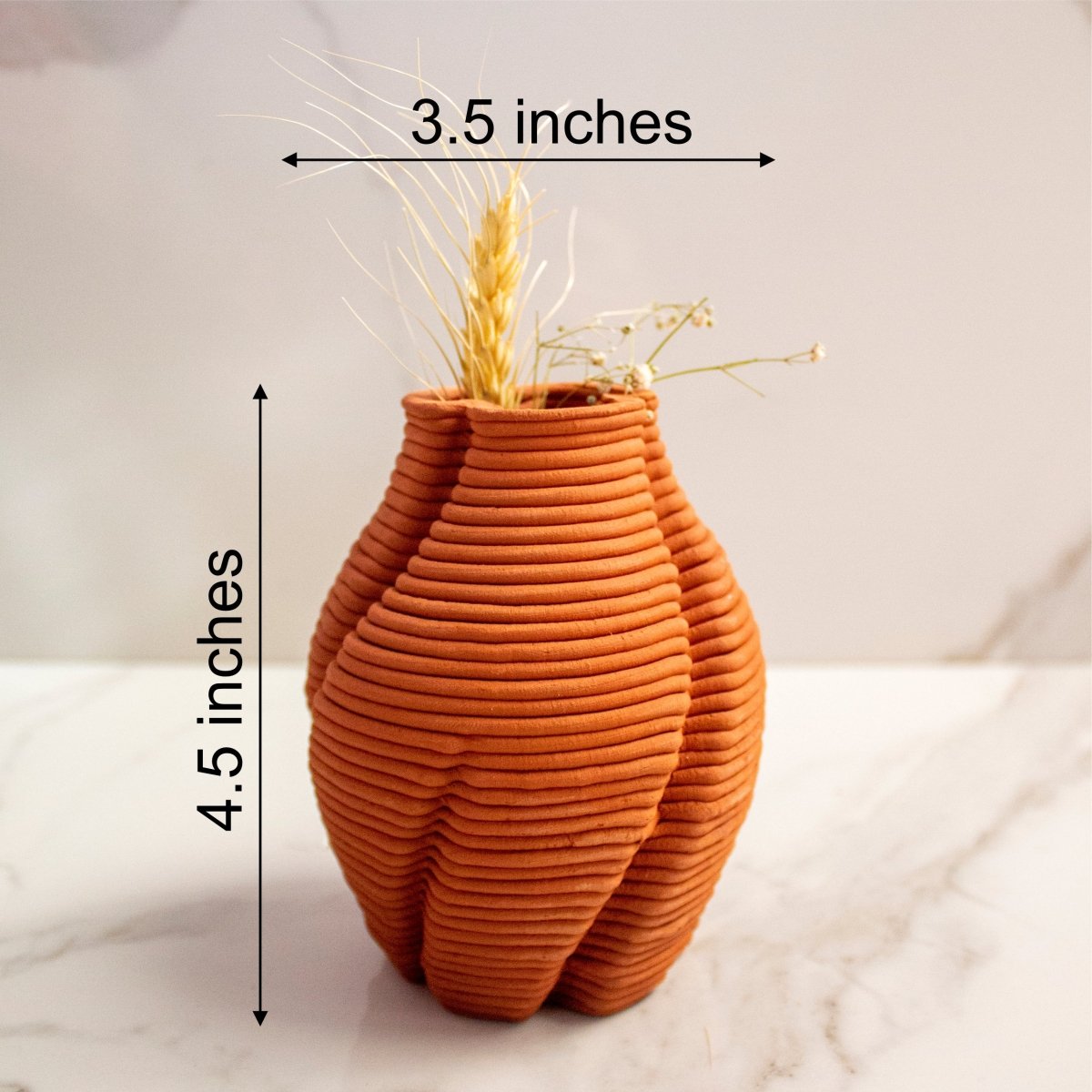 Brown and Twisted Teracotta Vase Vol. 1 – Vases on Brown Living™. SKU: TTT0102. Img 4.