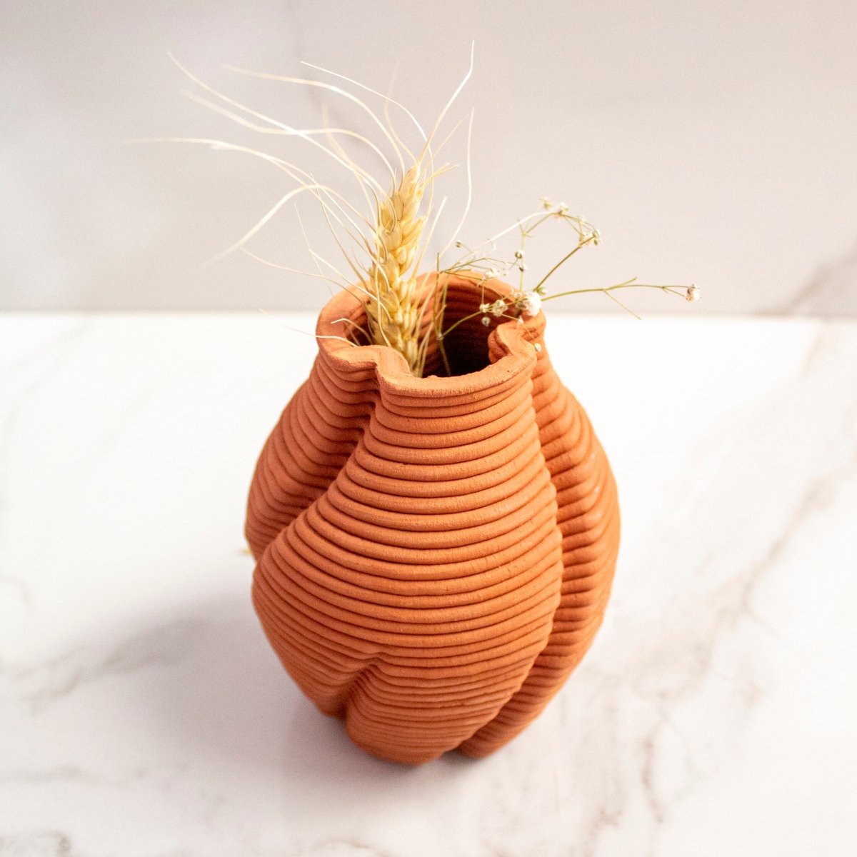 Brown and Twisted Teracotta Vase Vol. 1 – Vases on Brown Living™. SKU: TTT0102. Img 2.