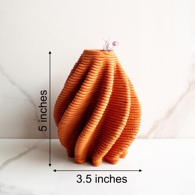 Brown and Twisted Teracotta Vase Vol. 2 – Vases on Brown Living™. SKU: TTT0103. Img 4.