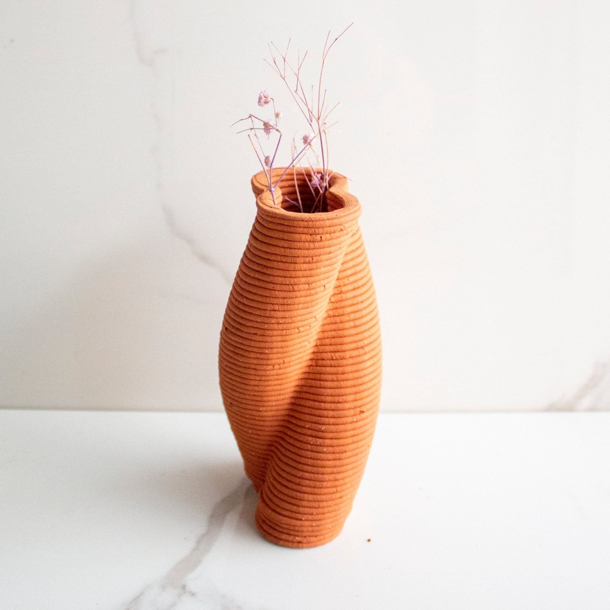 Brown and Twisted Teracotta Vase Vol. 4 | Verified Sustainable by Brown Living™