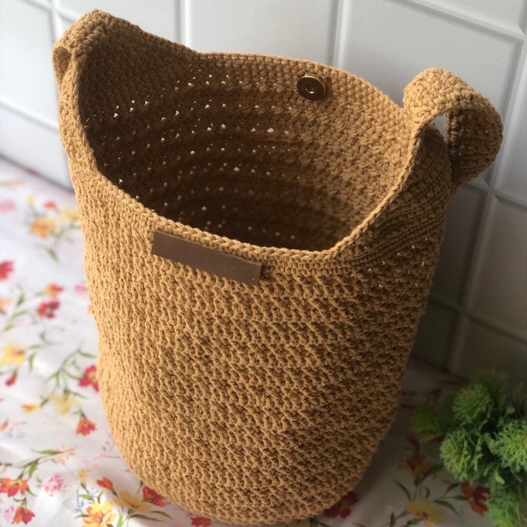 Crochet Hobo Unisex Bag in Honey Foam Brown | Verified Sustainable by Brown Living™