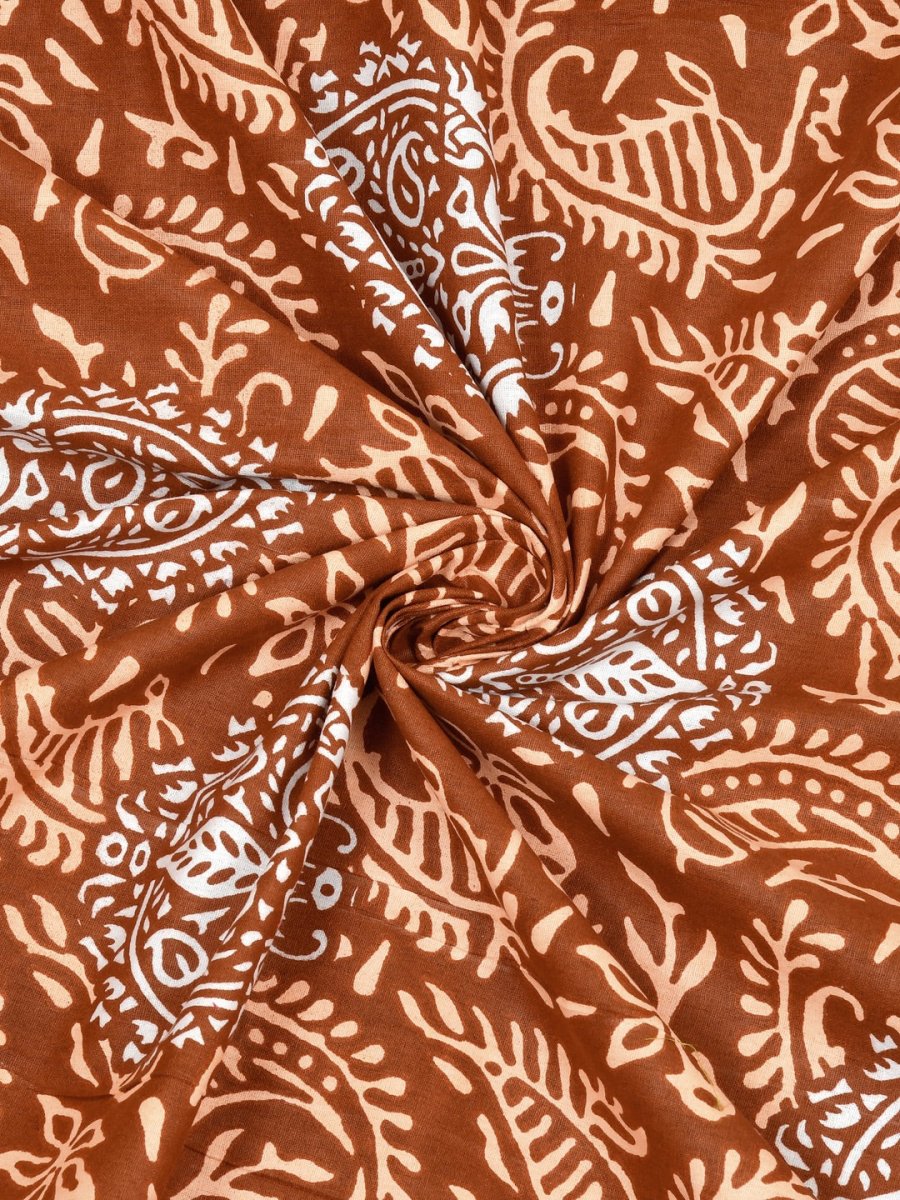 Interiors Hand Block Printed Cotton Queen Size Bedding Set | Verified Sustainable by Brown Living™