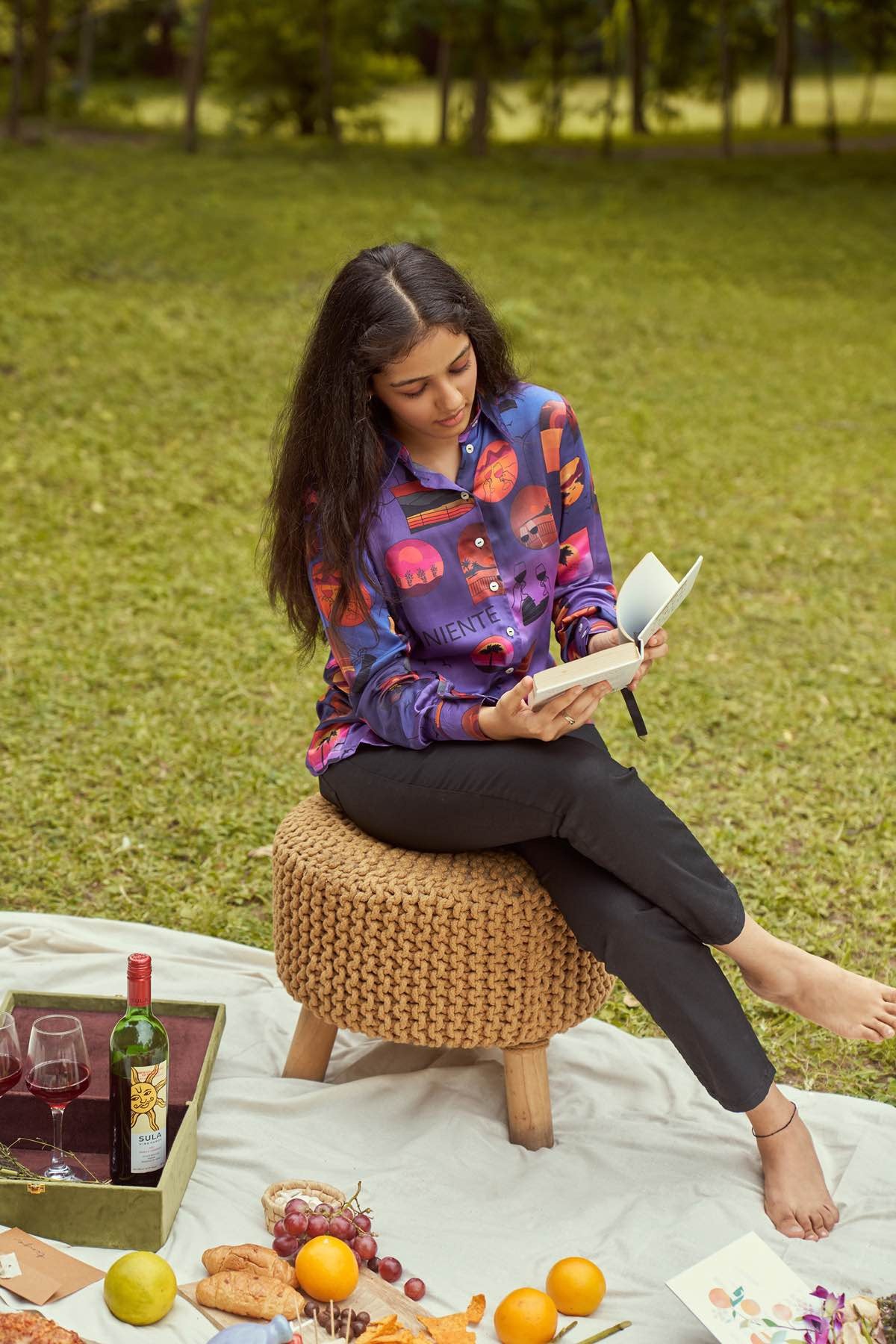 By The Ocean - Modal Satin Printed Shirt – Womens Shirt on Brown Living™. SKU: TCC - LDV - 071119. Img 4.