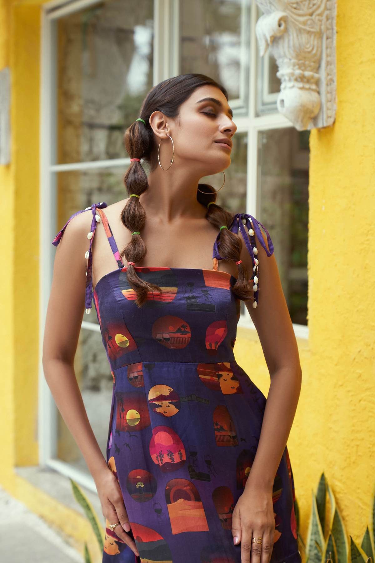 By The Ocean Printed Modal Satin Dress | Verified Sustainable by Brown Living™