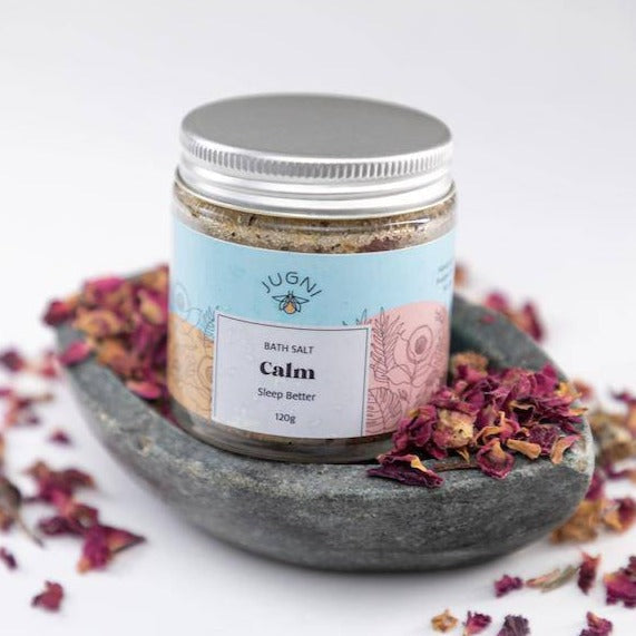 Calm Bath Salt 120g for Better Sleep | Foot, Hand or Body Soak – Bath Salt on Brown Living™. SKU: 231 - 09485 - SKUFS - CL - 01. Img 2.