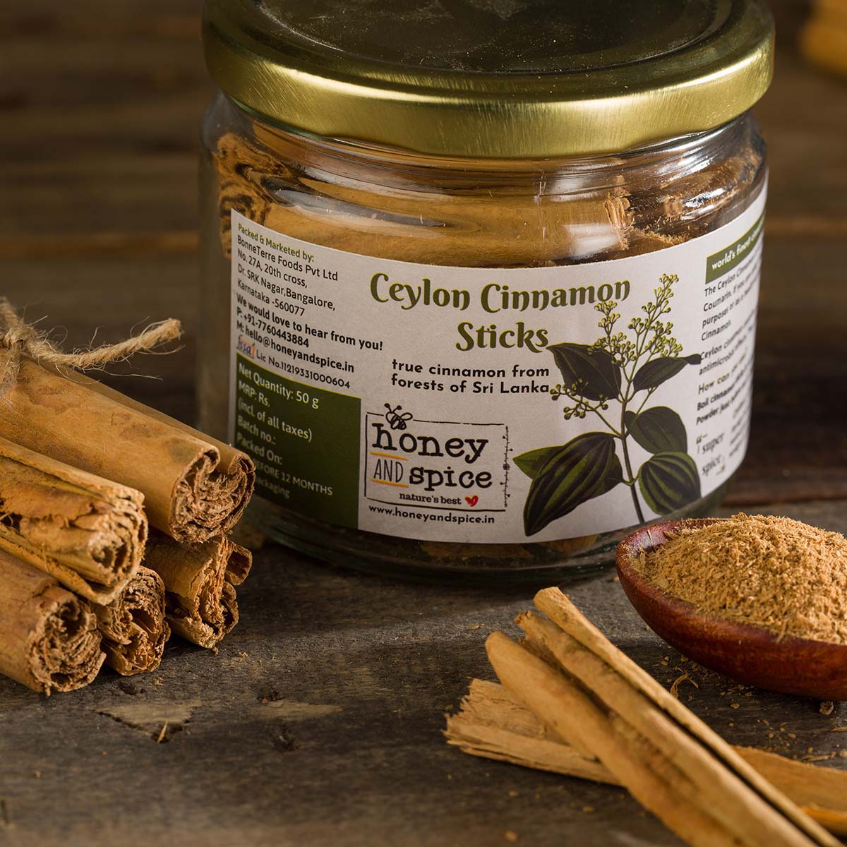 Ceylon Cinnamon Sticks - 50G – Seasonings & Spices on Brown Living™. SKU: CCS50GM. Img 1.