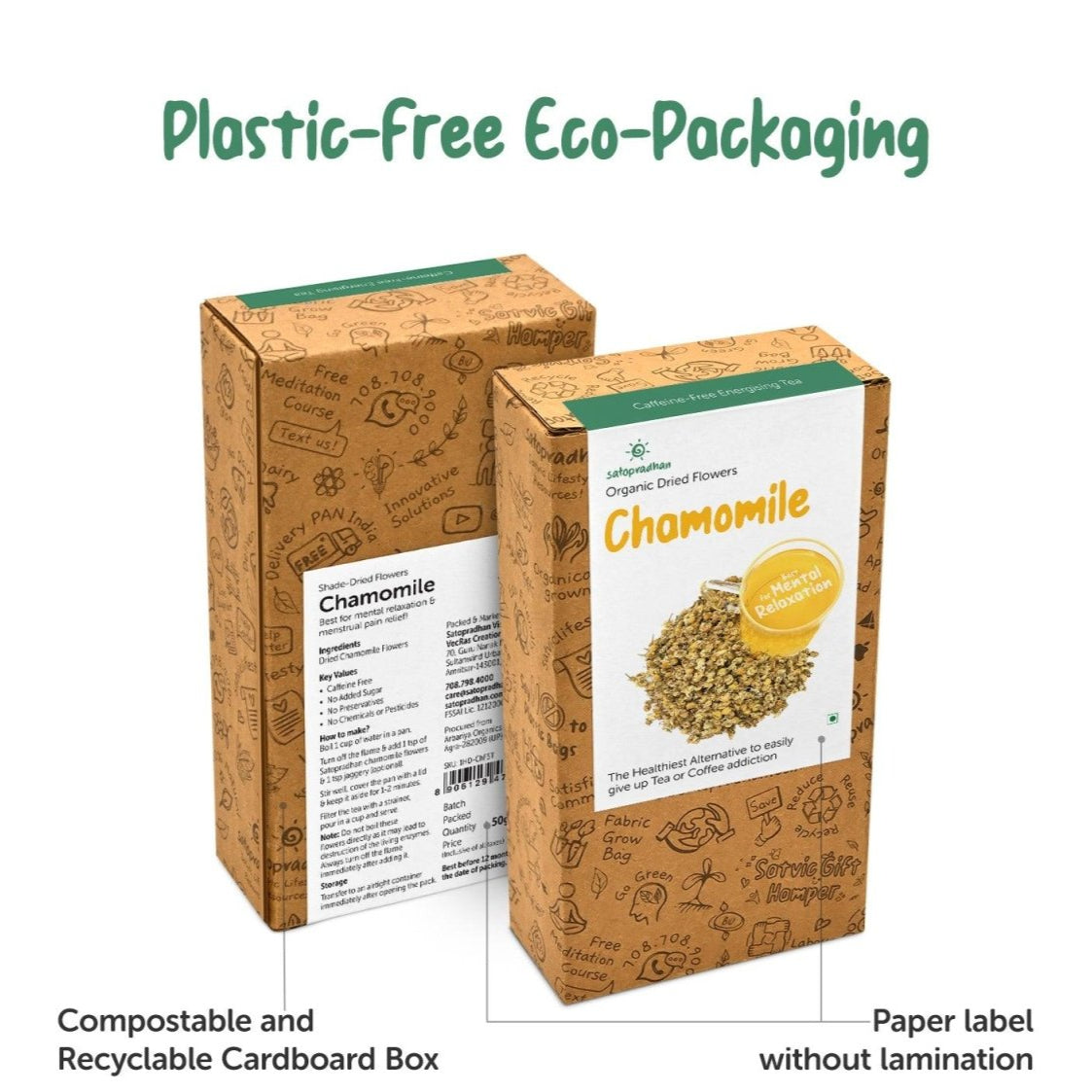 Chamomile Tea - Organic & Naturally Shade Dried Flowers - 25g – Tea on Brown Living™. SKU: 1HD - ChF5T. Img 2.