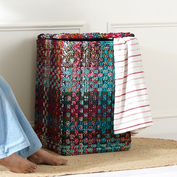 Buy Cherry Upcycled Textile Laundry Basket | Shop Verified Sustainable Baskets & Boxes on Brown Living™