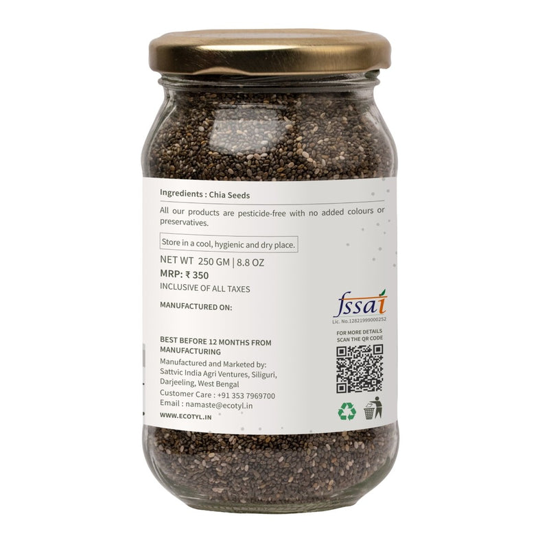 Buy Chia Seeds | Raw | Rich in Antioxidants & Fibre | 250g | Shop Verified Sustainable Dried Fruits, Nuts & Seeds on Brown Living™