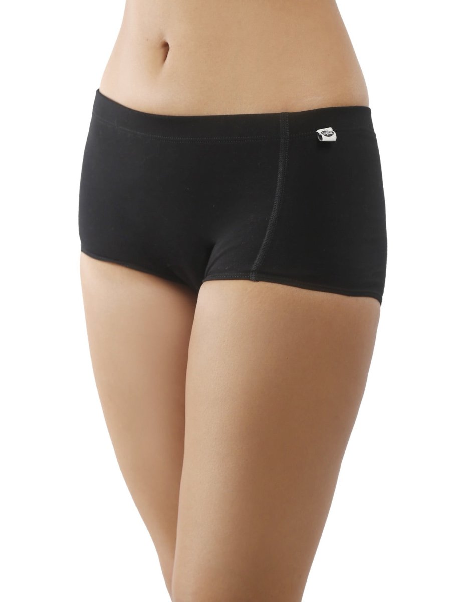 Classic Black Biowashed Organic Cotton Boy - Shorts – Womens Underwear on Brown Living™. SKU: 004/BA/Black/S_24BL10649. Img 2.