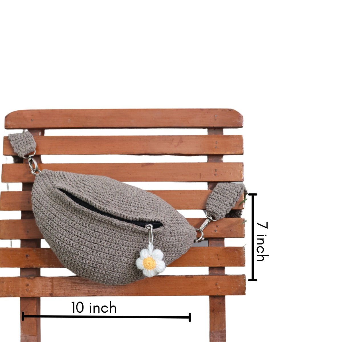 Classic Crochet Fanny Pack Bag – Womens Bag on Brown Living™. SKU: SAR021. Img 6.