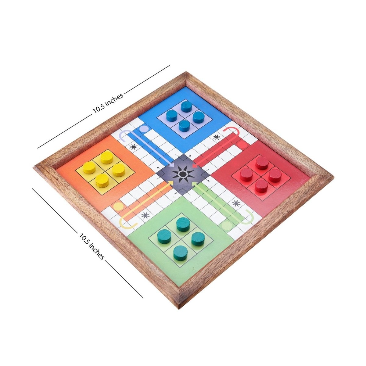 Handmade Wooden 2 In 1 Magnetic Ludo Snakes And Ladders Set – Learning & Educational Toys on Brown Living™. SKU: 1023433. Img 5.