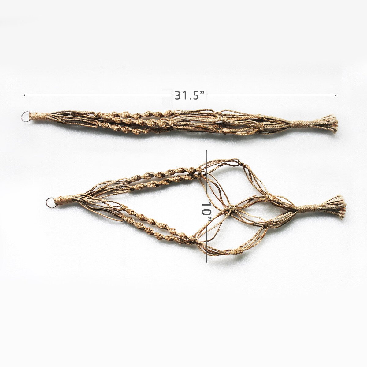 Classic Terracotta Planter with Jute Macrame Hanger Design 2 | Verified Sustainable by Brown Living™