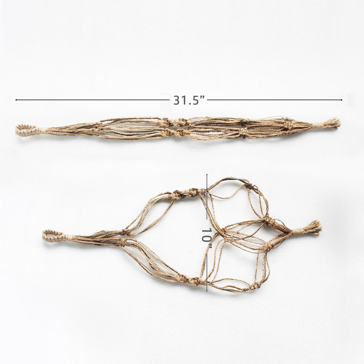 Classic Terracotta Planter with Jute Macrame Hanger Design 3 | Verified Sustainable by Brown Living™