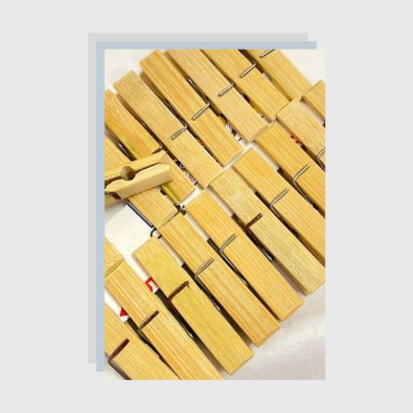Cloth Pegs (Bamboo) - Pack of 20 – Decor & Artefacts on Brown Living™. SKU: OEP300. Img 2.