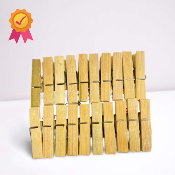 Cloth Pegs (Bamboo) - Pack of 20 | Verified Sustainable by Brown Living™