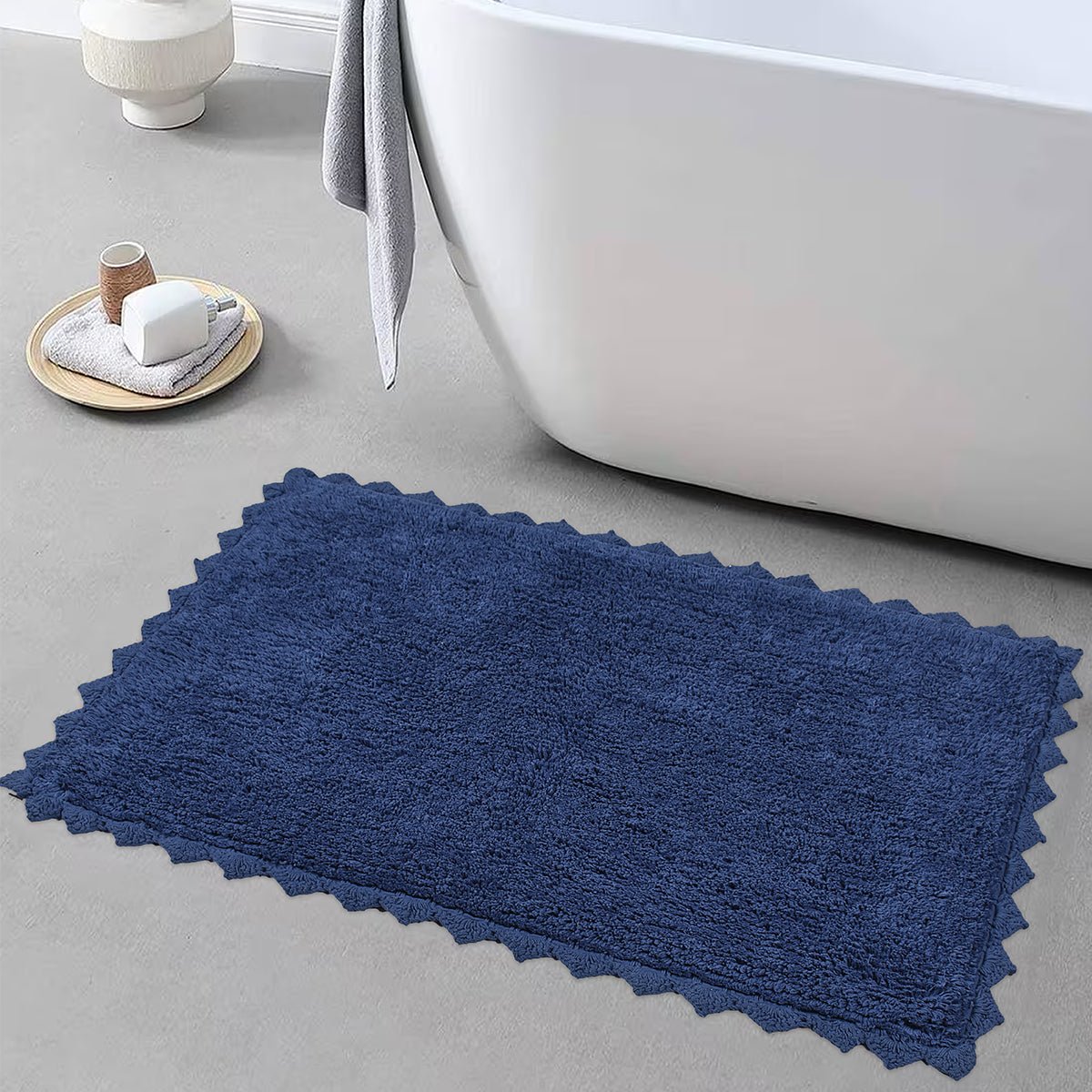 Cloud Walk Rectangle Bathmat - Blue – Mats & Rugs on Brown Living™. SKU: TGW150066. Img 1.
