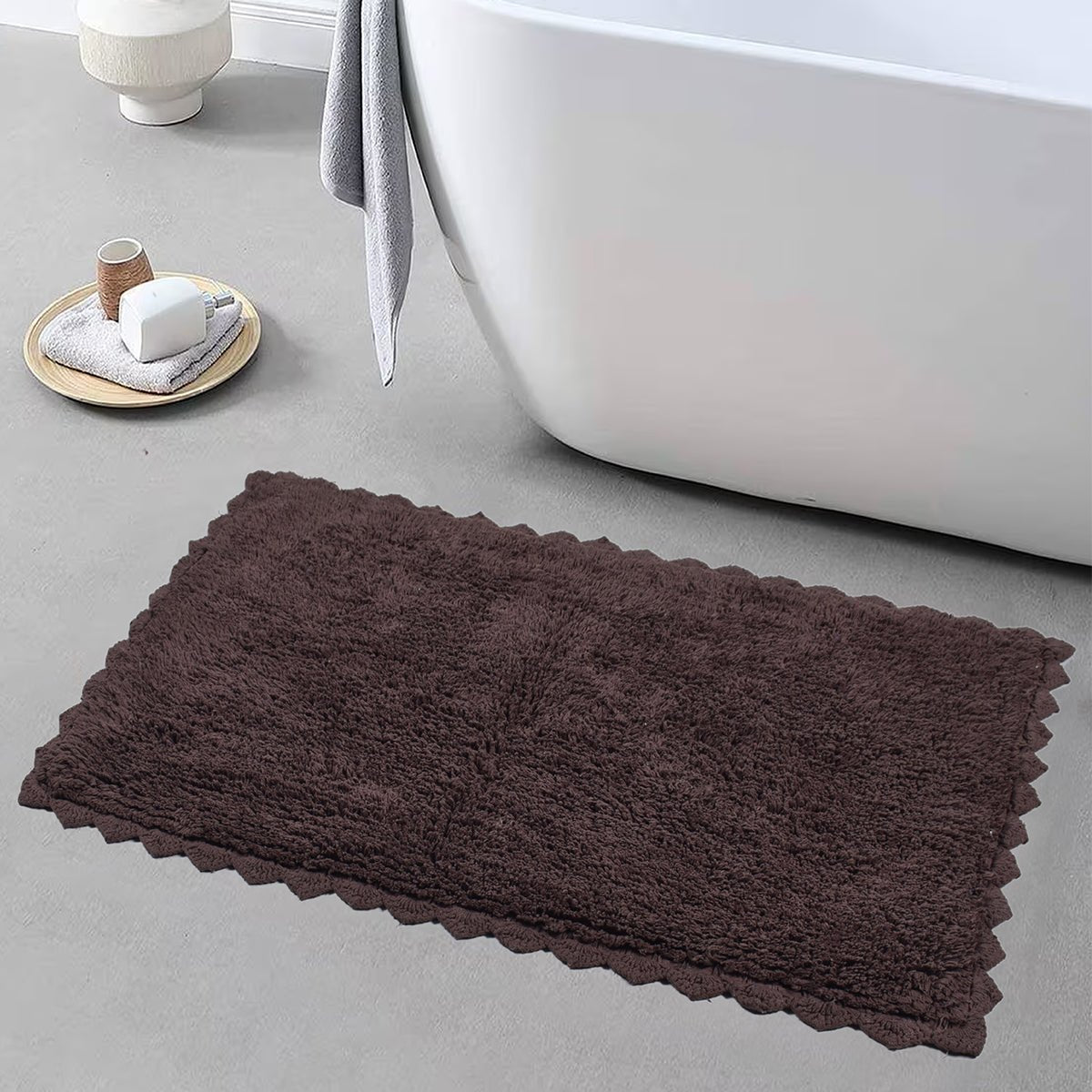 Cloud Walk Rectangle Bathmat - Brown – Mats & Rugs on Brown Living™. SKU: TGW150069. Img 3.