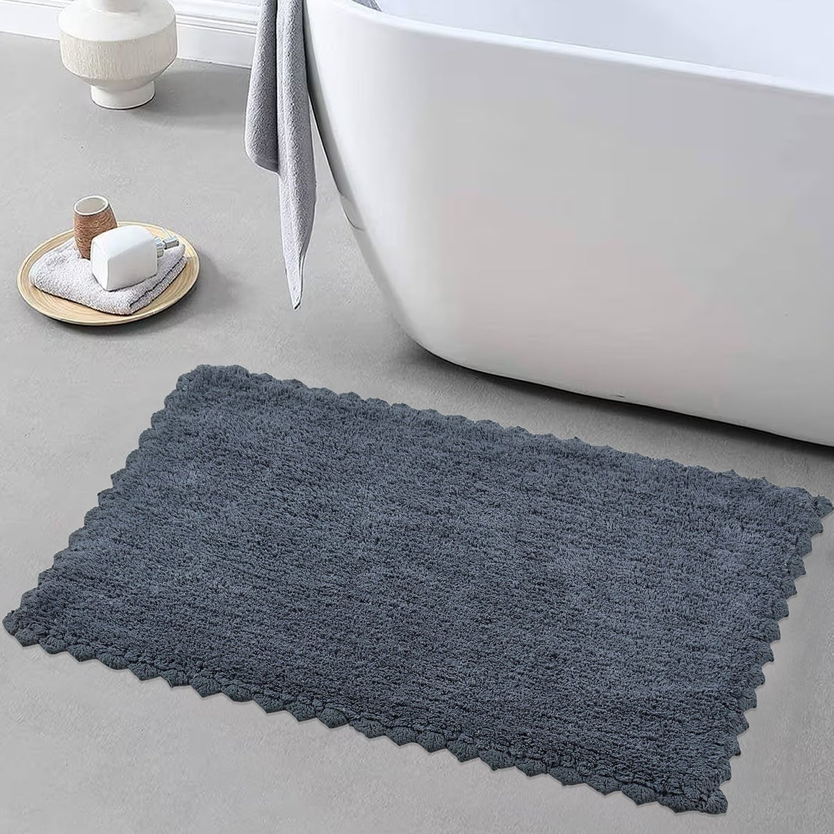 Cloud Walk Rectangle Bathmat - Dark Grey – Mats & Rugs on Brown Living™. SKU: TGW150072. Img 1.
