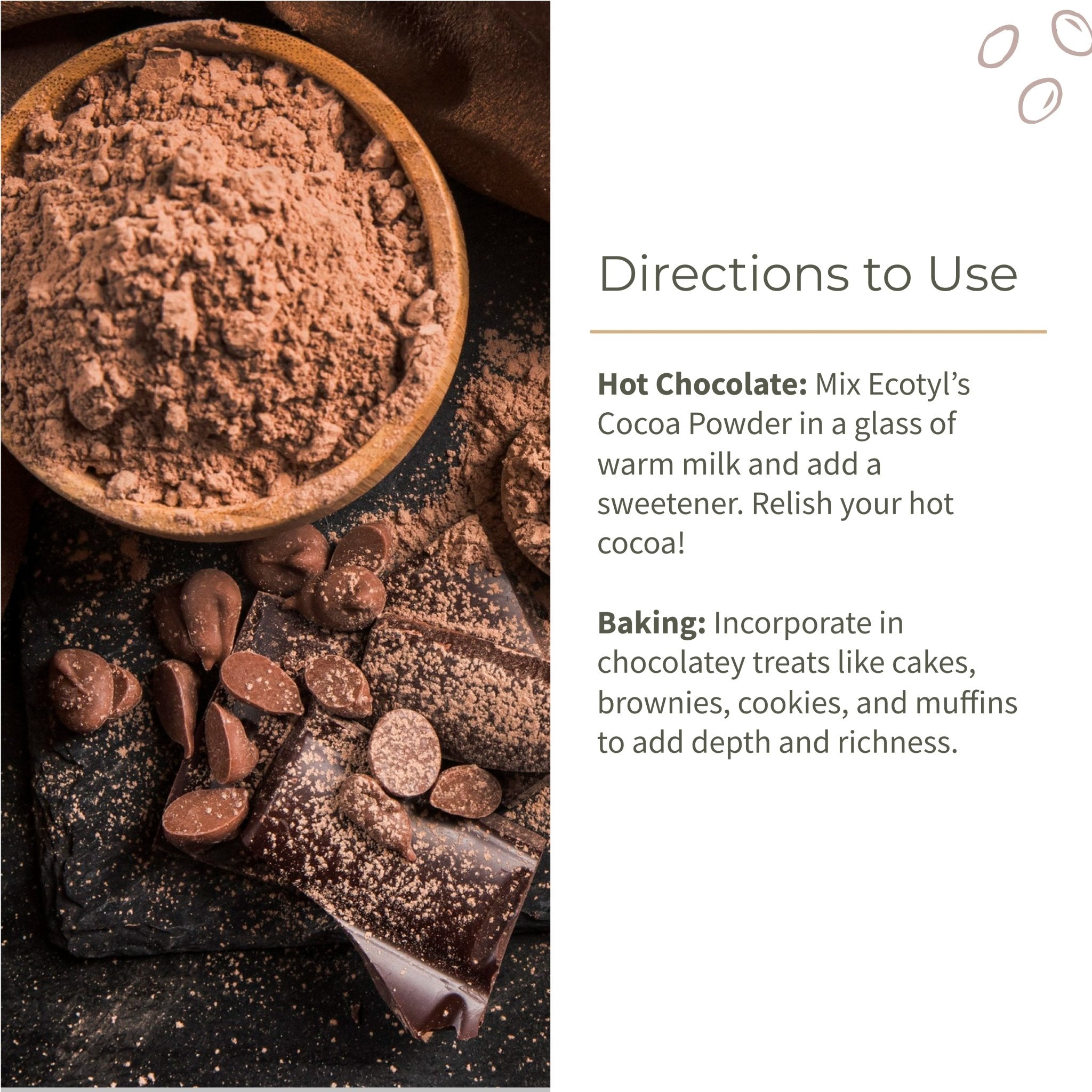 Cocoa Powder | Unsweetened | Perfect for Baking | 150g – Cooking & Baking Supplies on Brown Living™. SKU: ECOTYL00009_BL8050. Img 4.