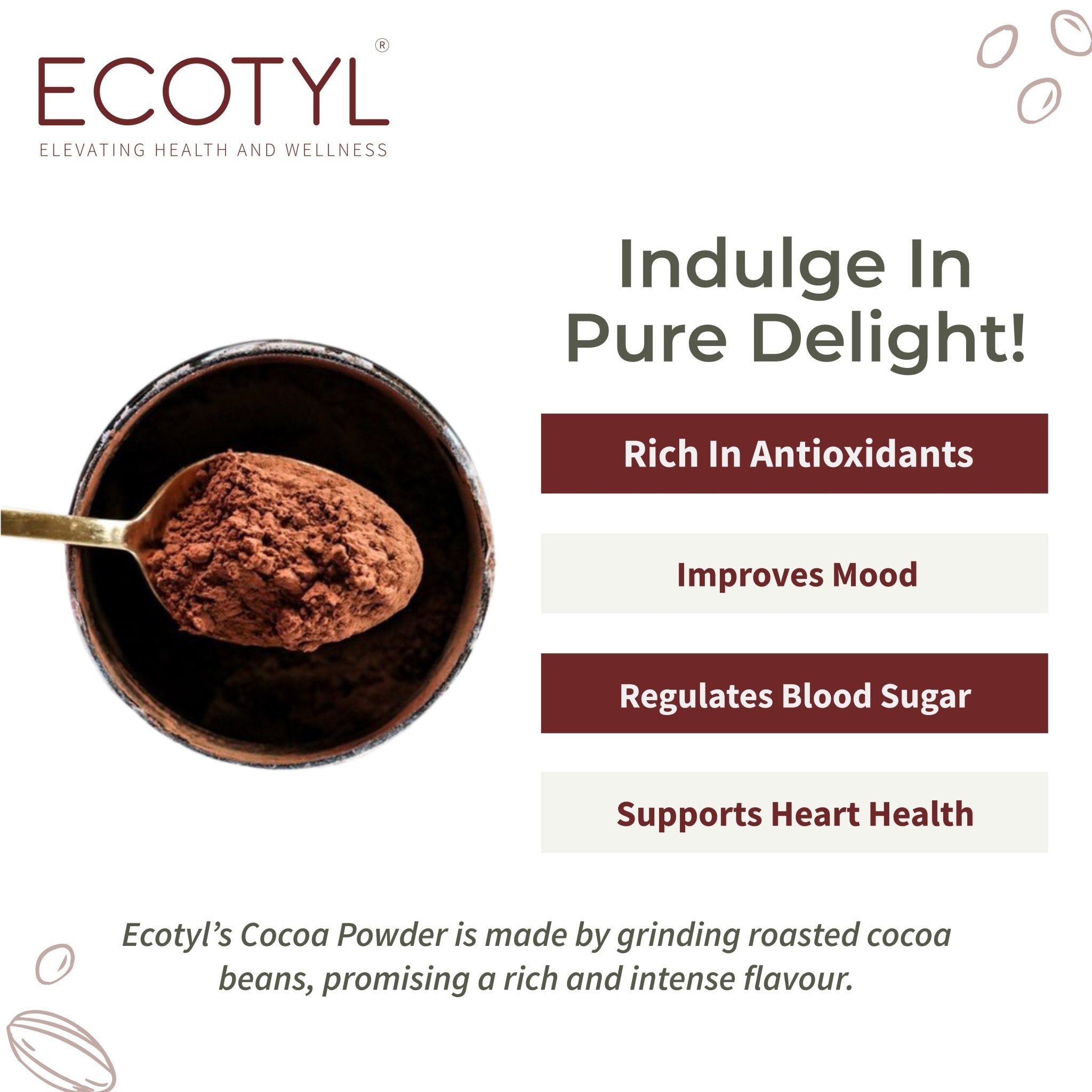 Cocoa Powder | Unsweetened | Perfect for Baking | 150g – Cooking & Baking Supplies on Brown Living™. SKU: ECOTYL00009_BL8050. Img 3.
