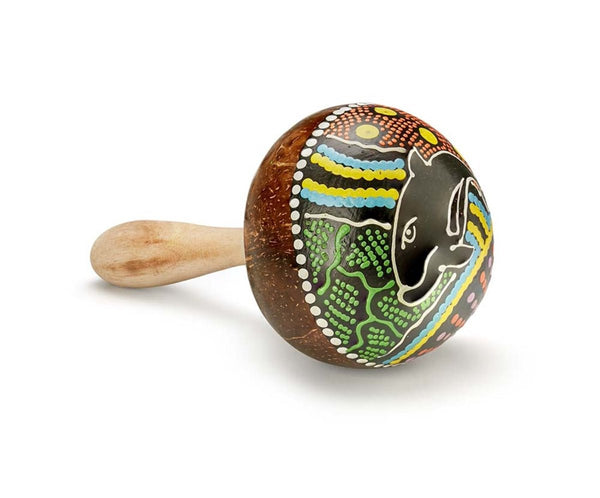 Buy Coconut Maracas Paint- Dolphin | Shop Verified Sustainable Musical Instruments on Brown Living™