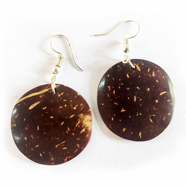 Buy Coconut Shell Earrings Round Shape | Shop Verified Sustainable Womens Earrings on Brown Living™