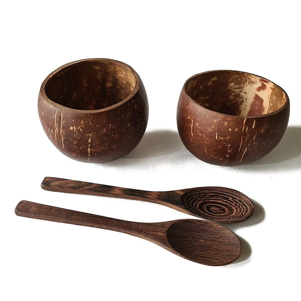 Buy Coconut Snacking Bowl and Spoon Set | Shop Verified Sustainable Cutlery Kit on Brown Living™