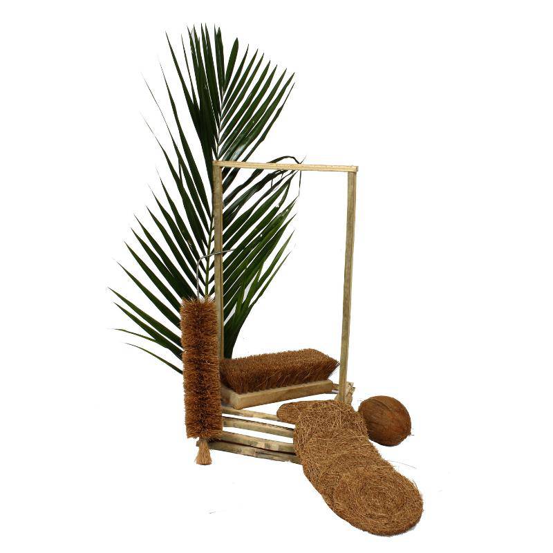 Coir Fiber Brush Set - Bottle Cleaning Brush, Multipurpose Brush, 5 Utensil Scrub | Verified Sustainable by Brown Living™