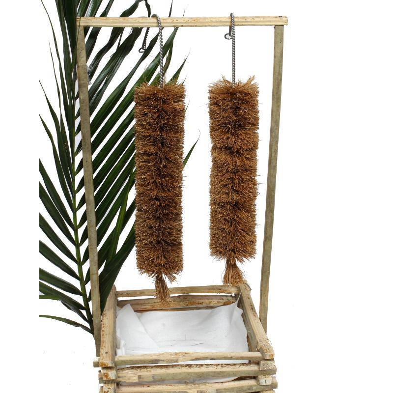 Coir Fiber Brush Set - Bottle Cleaning Brush, Multipurpose Brush, 5 Utensil Scrub | Verified Sustainable by Brown Living™
