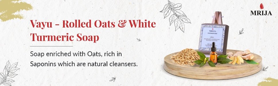 Coldprocess Handmade Soap Vayu - Rolled Oats, Kachur & Bay Soap | 130 g | Verified Sustainable by Brown Living™