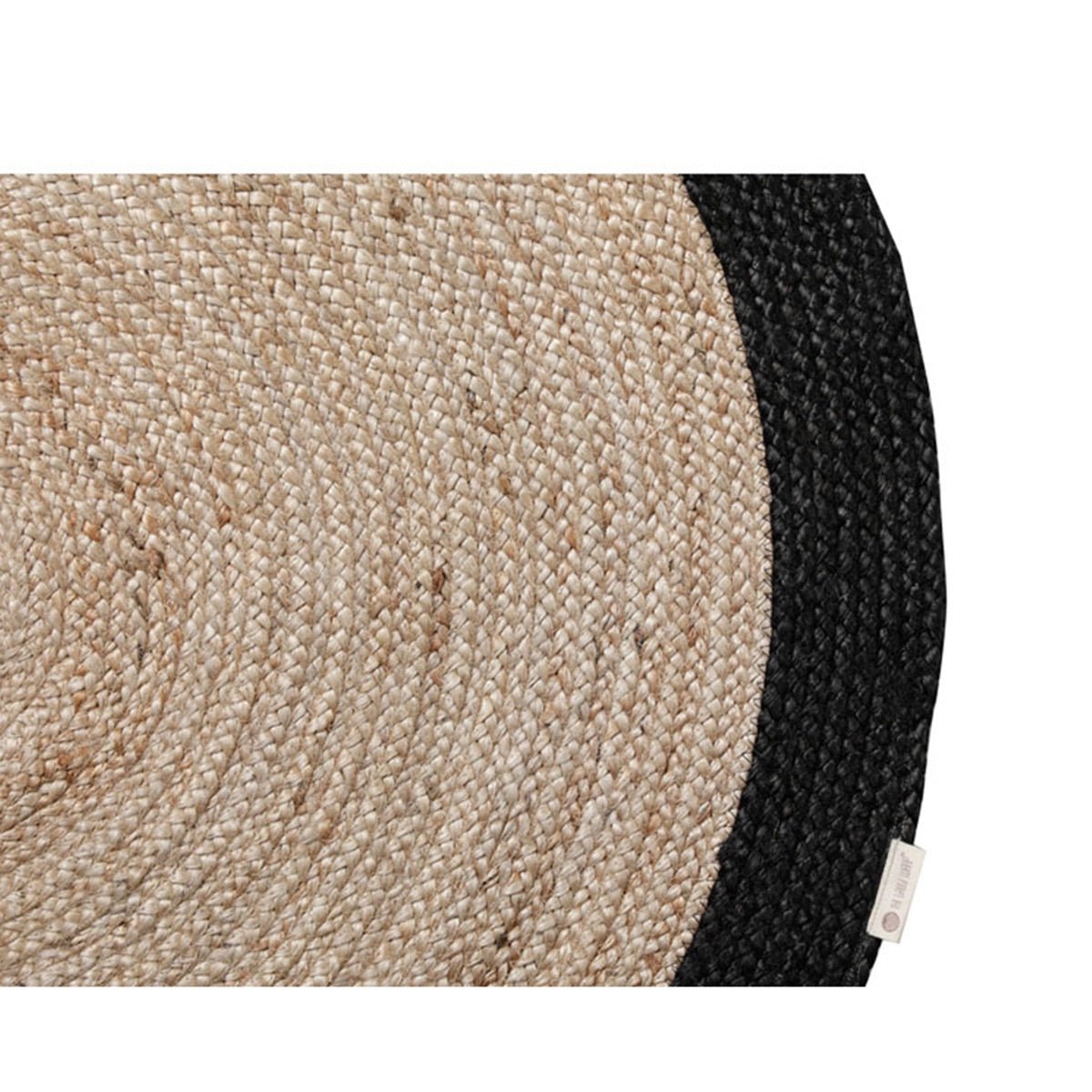 Color Band Jute Rug ( Black) | Verified Sustainable by Brown Living™