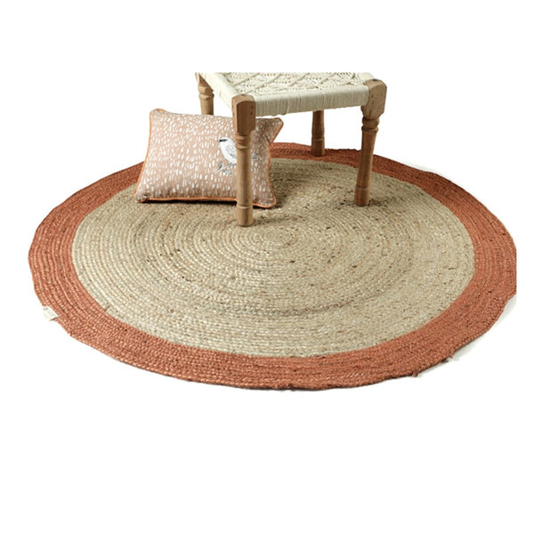 Buy Color Band Jute Rug ( Rust) | Shop Verified Sustainable Mats & Rugs on Brown Living™