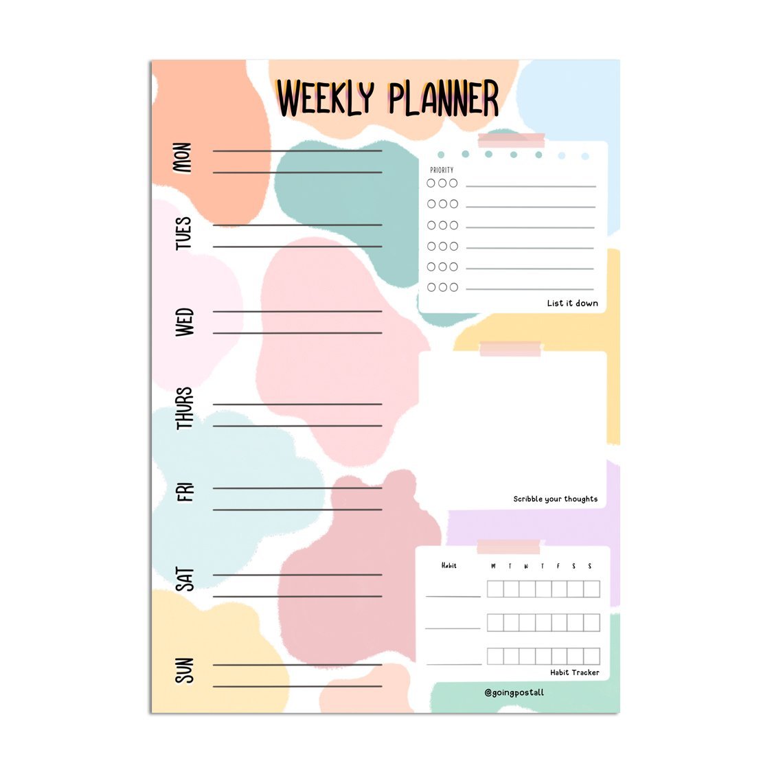 Buy Color Block Weekly Planner Online on Brown Living