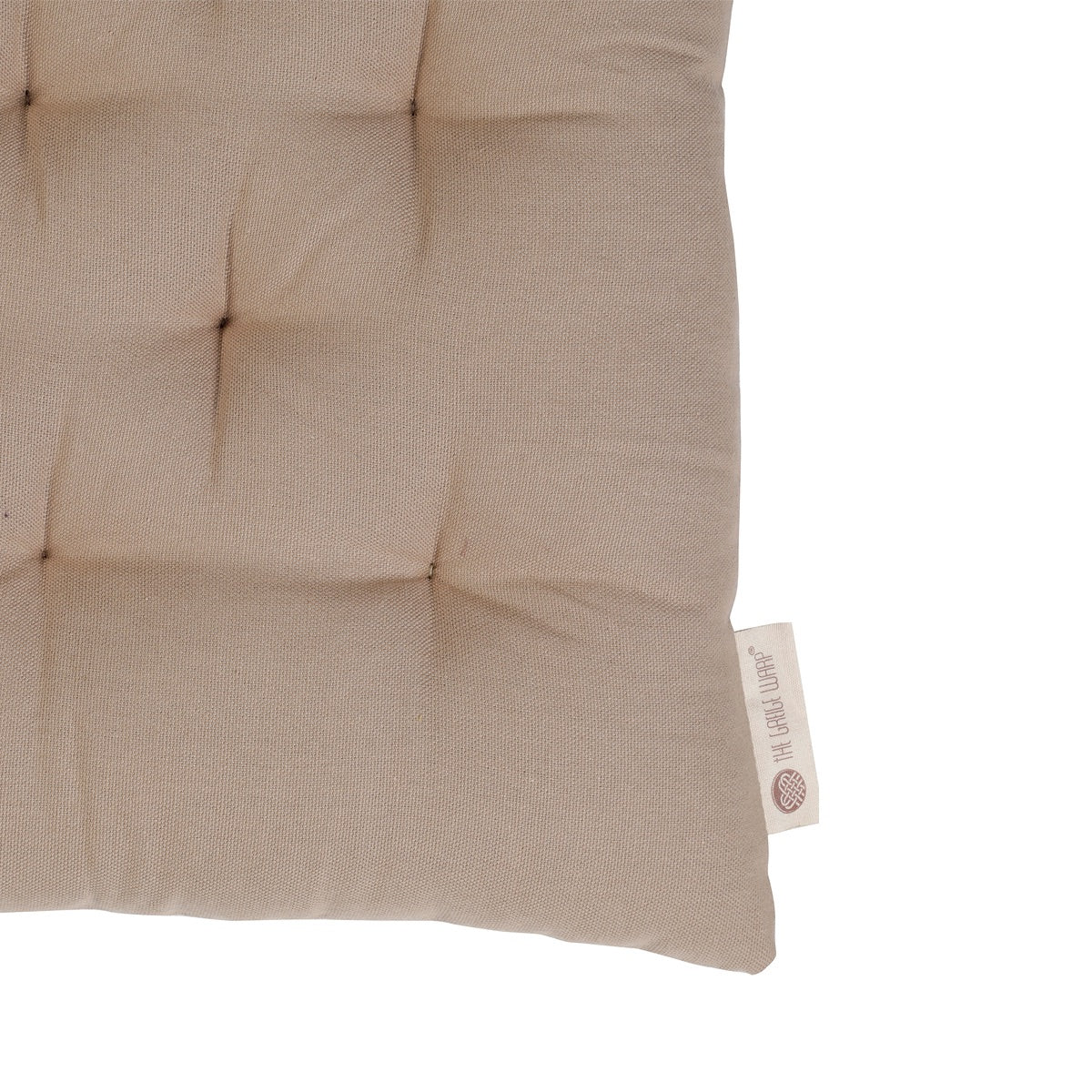 Colour Blocking Cotton Chair Pad (Beige) | Verified Sustainable by Brown Living™