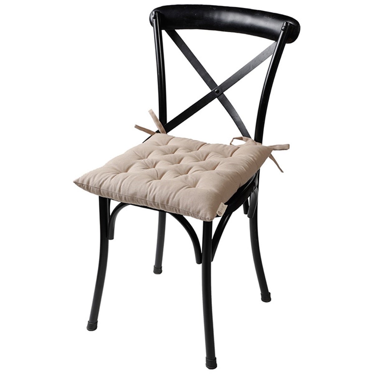 Colour Blocking Cotton Chair Pad (Beige) | Verified Sustainable by Brown Living™