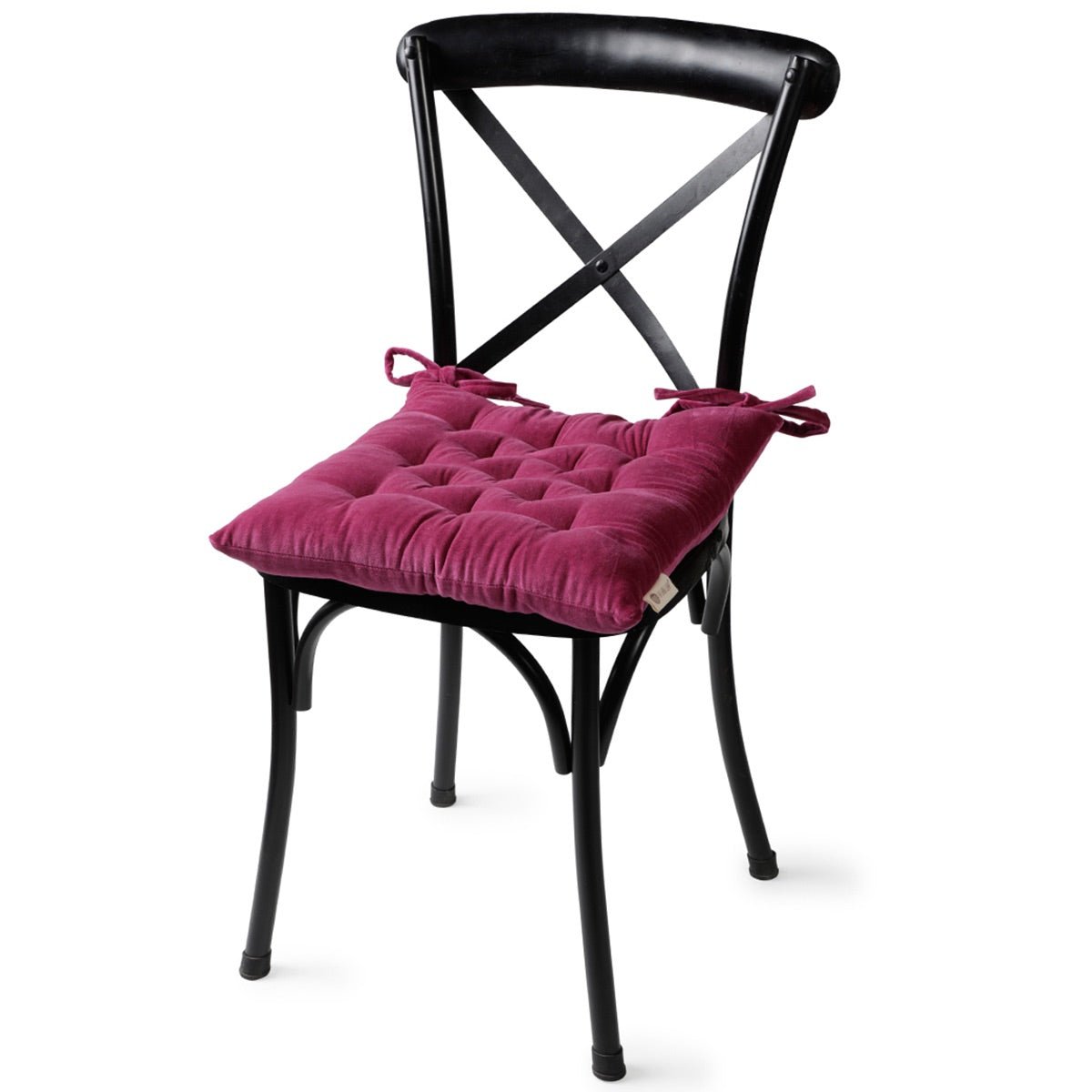 Colour Blocking Velvet Chair Pad (Purple) | Verified Sustainable by Brown Living™