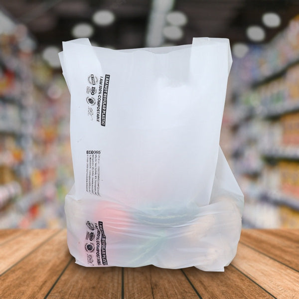 Buy Compostable Grocery Bags - 16x20 inch, 30 Micron, 1000pcs | Shop Verified Sustainable Packing Materials on Brown Living™