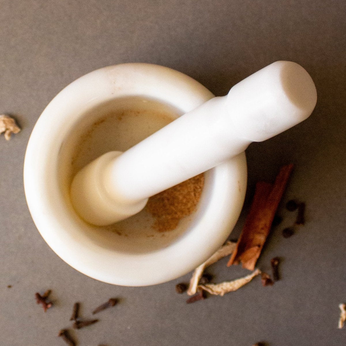 Concentric Marble Mortar and Pestle – Kitchen Tools on Brown Living™. SKU: MP0102. Img 3.