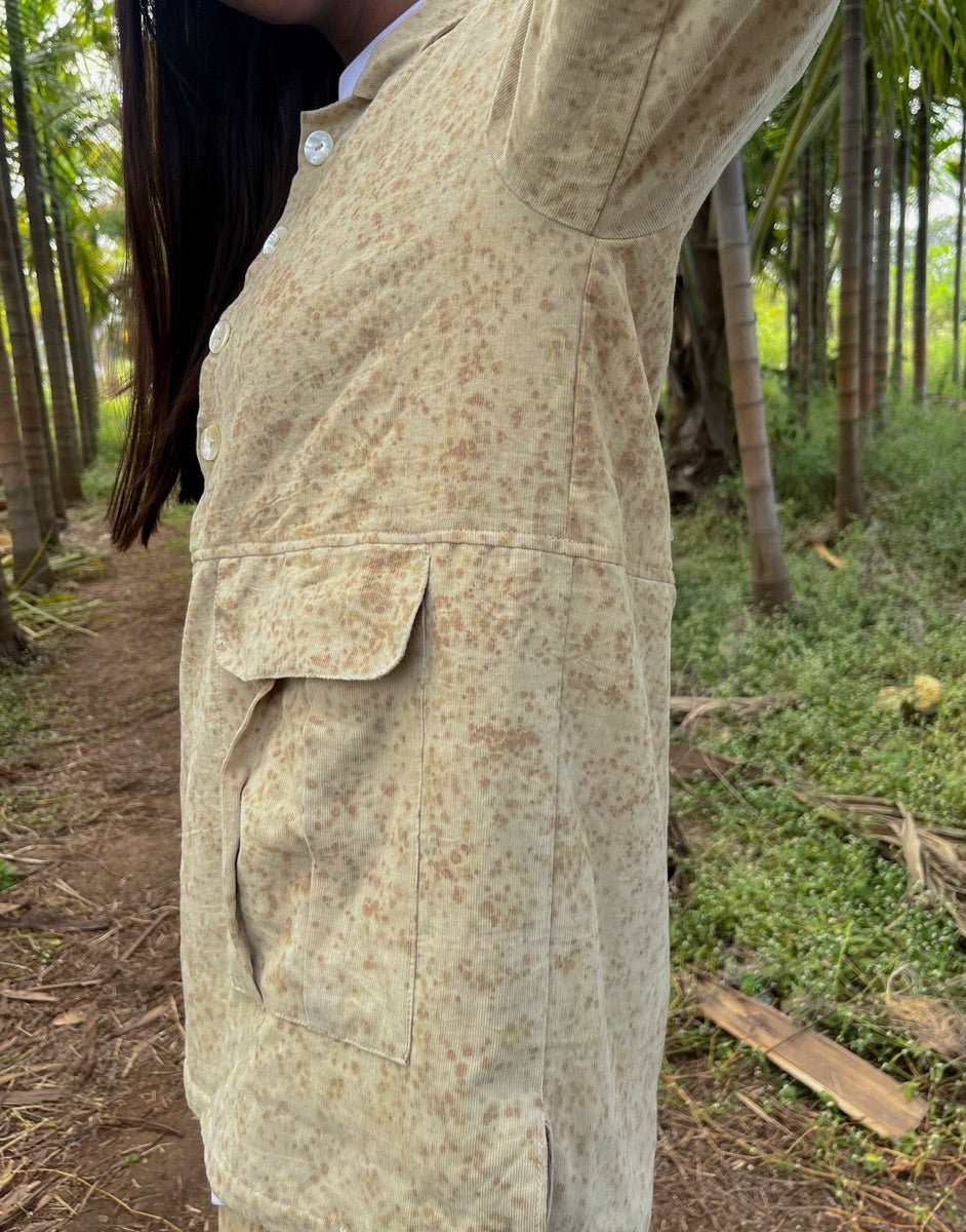 Corduroy Shacket | Natural Dyed | Eco Printed – Womens Jacket on Brown Living™. SKU: pH108_24BL8457. Img 2.