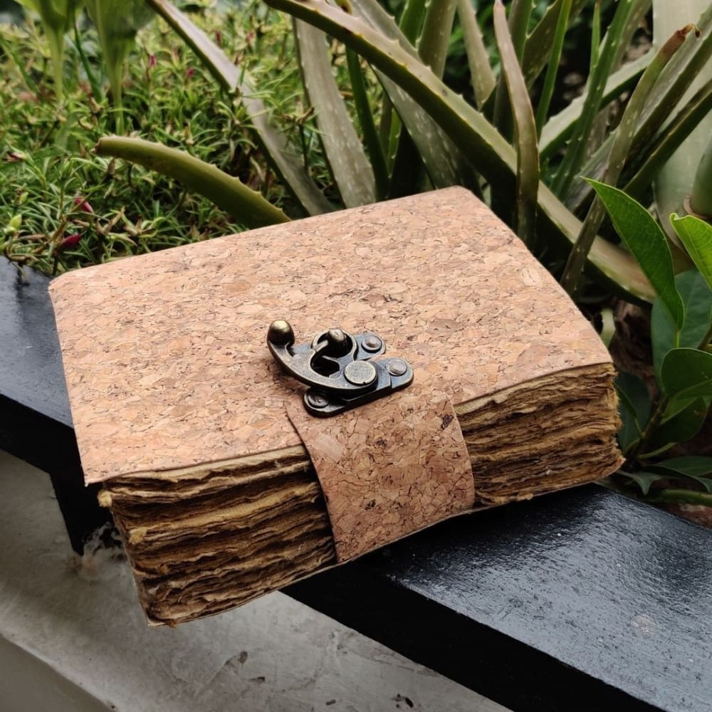 Cork & Recycled Paper Jumbo Journal – Notebooks & Notepads on Brown Living™. SKU: OEP308. Img 1.