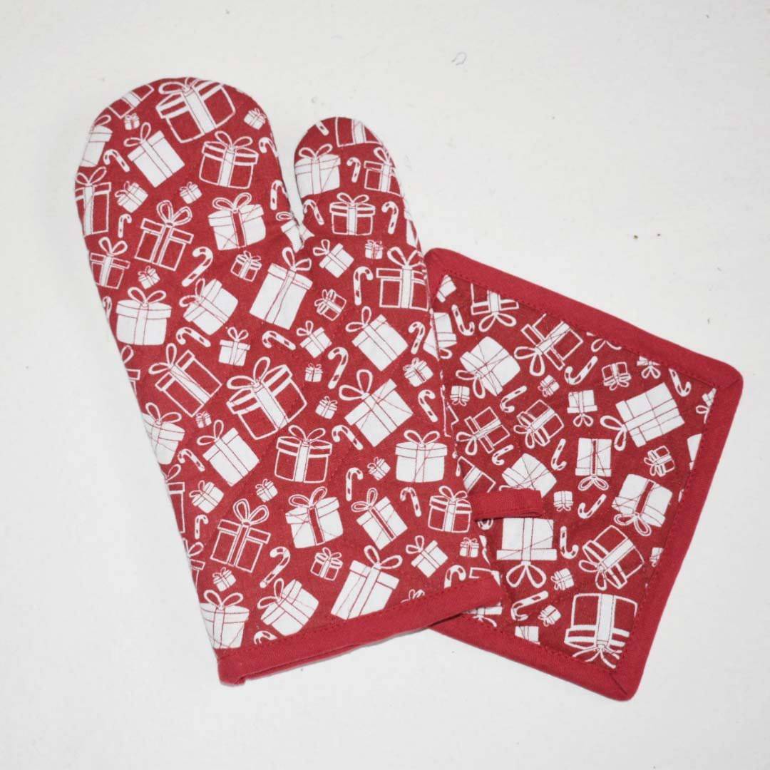 Cotton Oven Mitts & Pot Holder Set | Verified Sustainable by Brown Living™