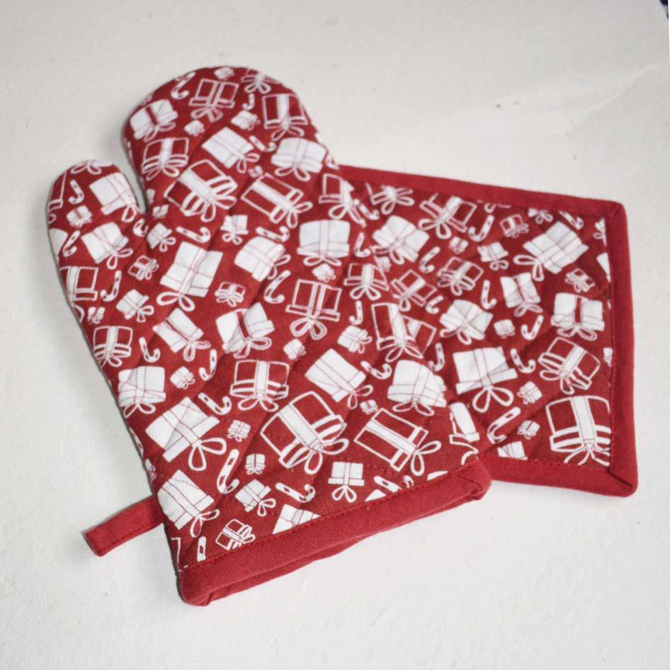Cotton Oven Mitts & Pot Holder Set | Verified Sustainable by Brown Living™