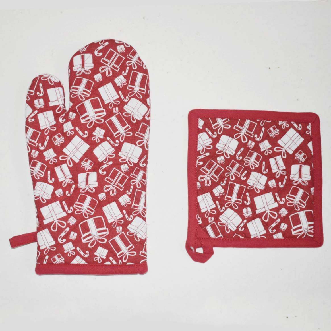 Cotton Oven Mitts & Pot Holder Set | Verified Sustainable by Brown Living™