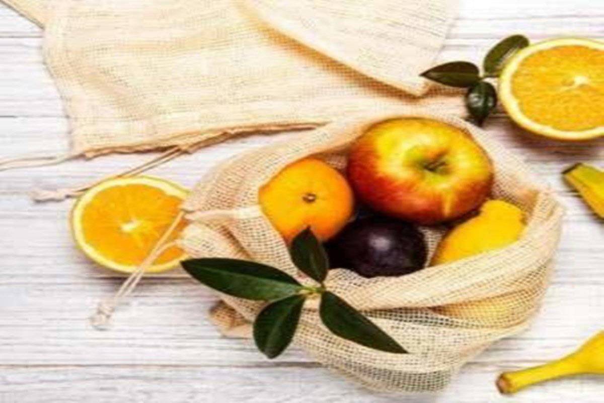 Cotton Refrigerator Mesh Bags - Set of 3 – Fridge Vegetable Bags on Brown Living™. SKU: OEP157. Img 1.