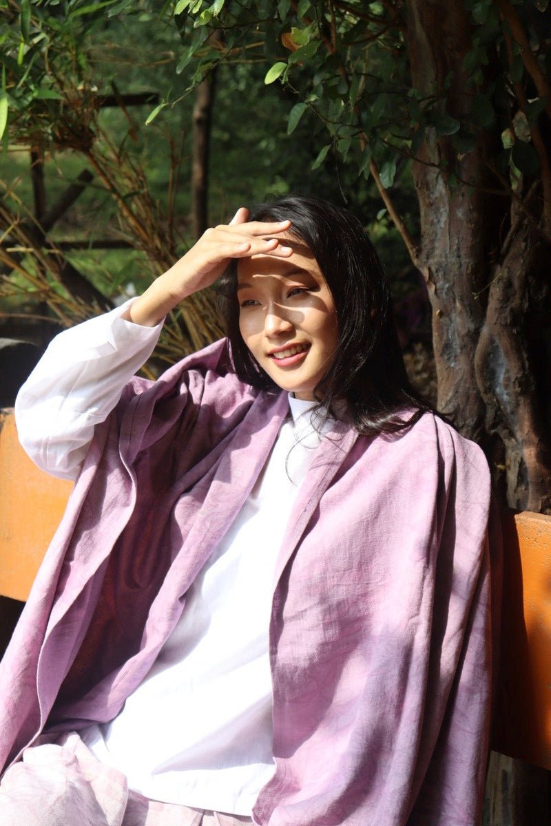 Cotton Stole | Women's Scarf | Eco Printed | Natural dyed – Womens Jacket on Brown Living™. SKU: pH138. Img 7.